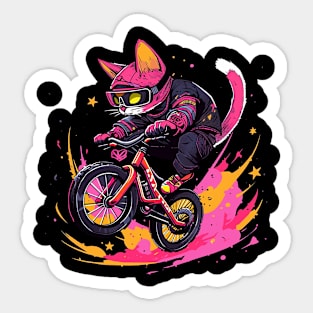 cat biker Sticker